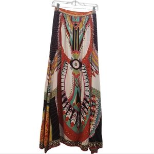 Flying Tomato Vibrant Patterned Maxi Skirt Size M Colorful Boho Chic